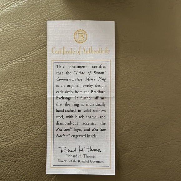 Vintage Rare Men’s “Pride of Boston” Size 10 ring. The Bradford Exchange - Picture 5 of 5